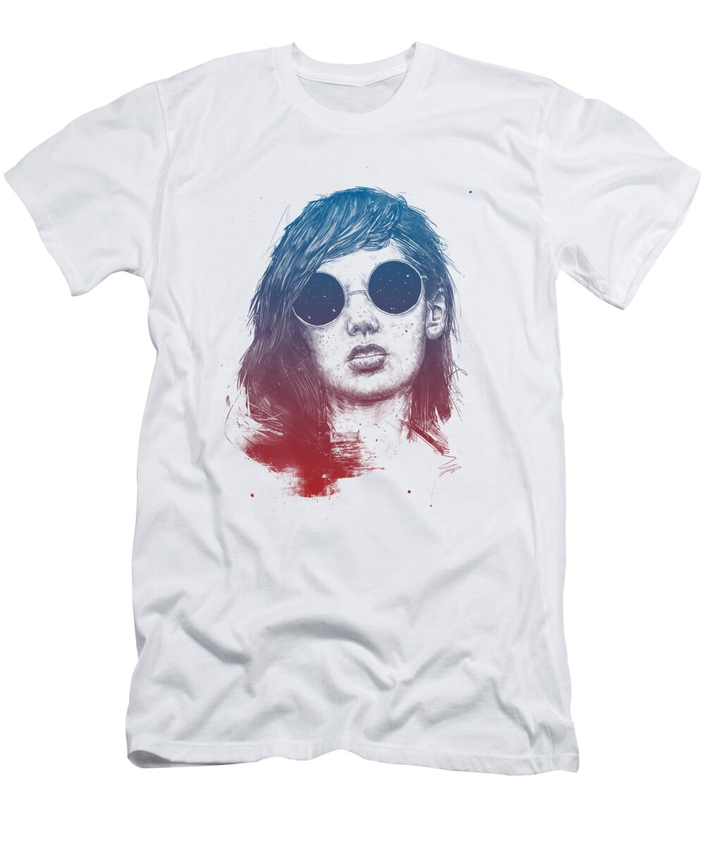 Summer T-Shirt featuring the drawing Summer Nights by Balazs Solti