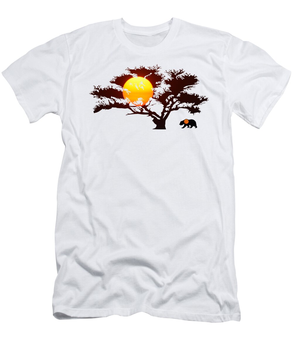 Sun T-Shirt featuring the photograph Sun Tree and Grizzly Moon by Whispering Peaks Photography