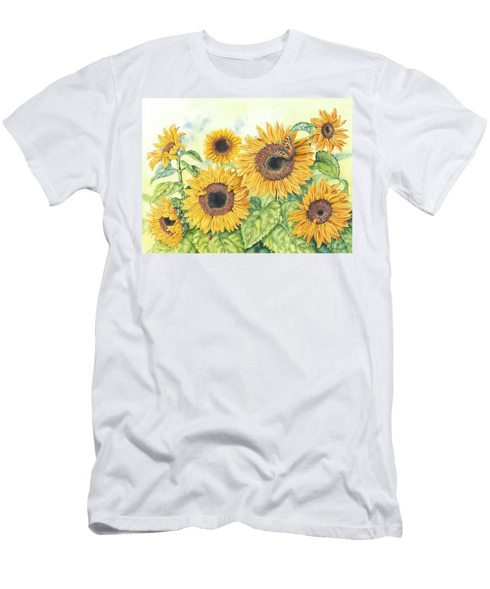 Sunflowers T-Shirt featuring the painting Sunflowers 2 by Lynne Henderson