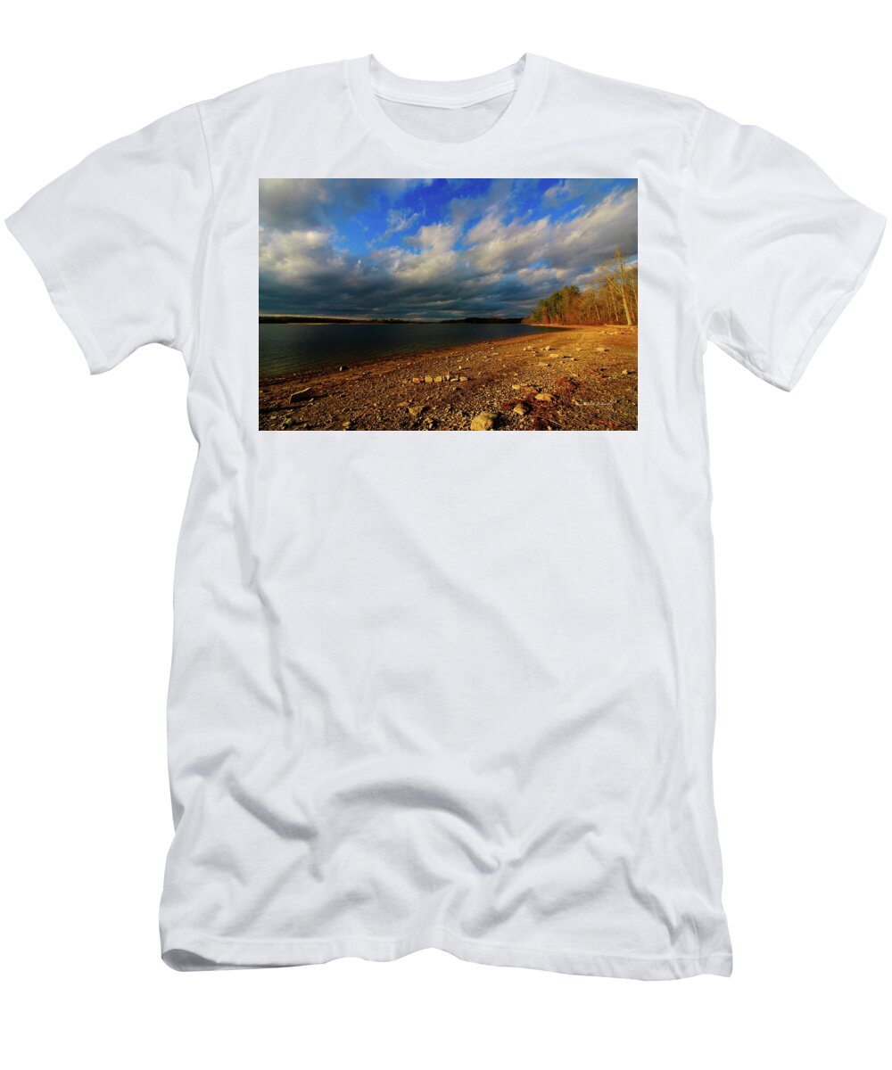 Landscape T-Shirt featuring the photograph Sunny Shore by Mary Walchuck