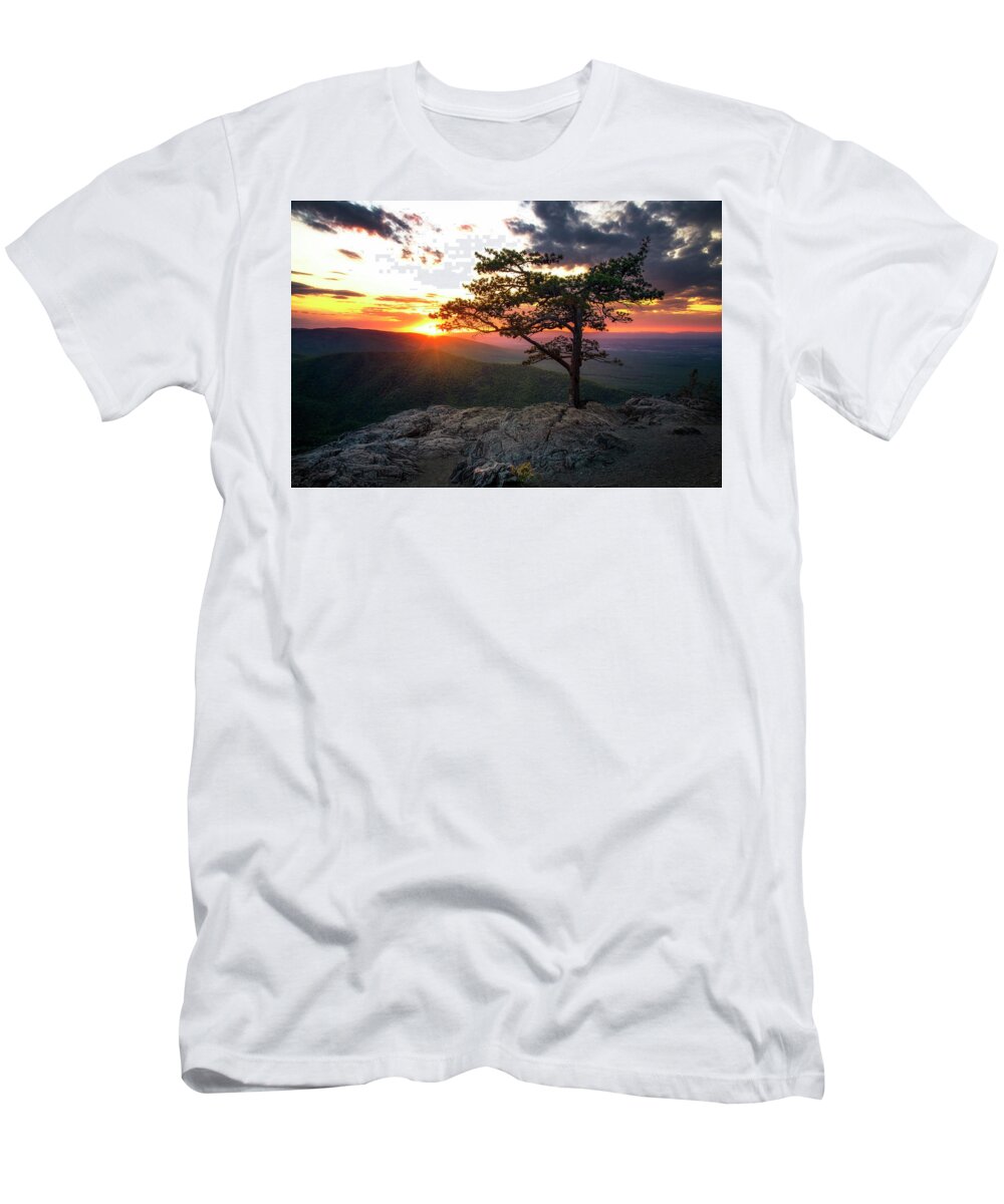 Blue Ridge Parkway T-Shirt featuring the photograph Sunset at Ravens Roost by Andy Crawford