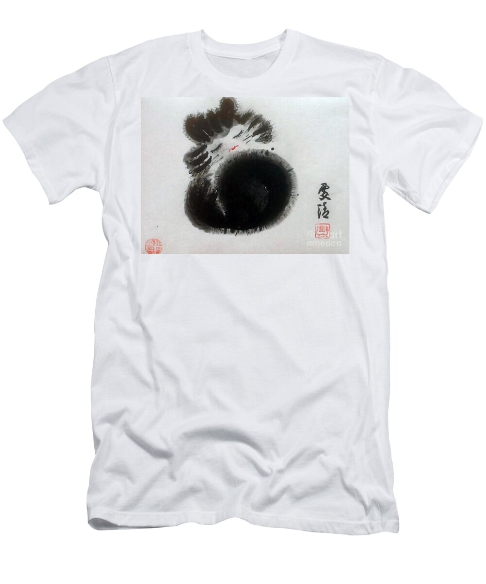 Cat T-Shirt featuring the painting Sweet Cat by Carmen Lam