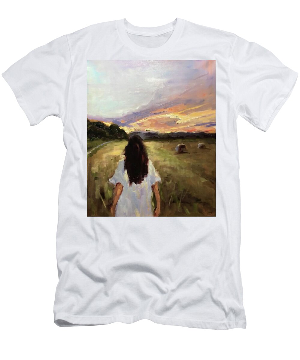 Figurative T-Shirt featuring the painting Sweet days of summer by Ashlee Trcka