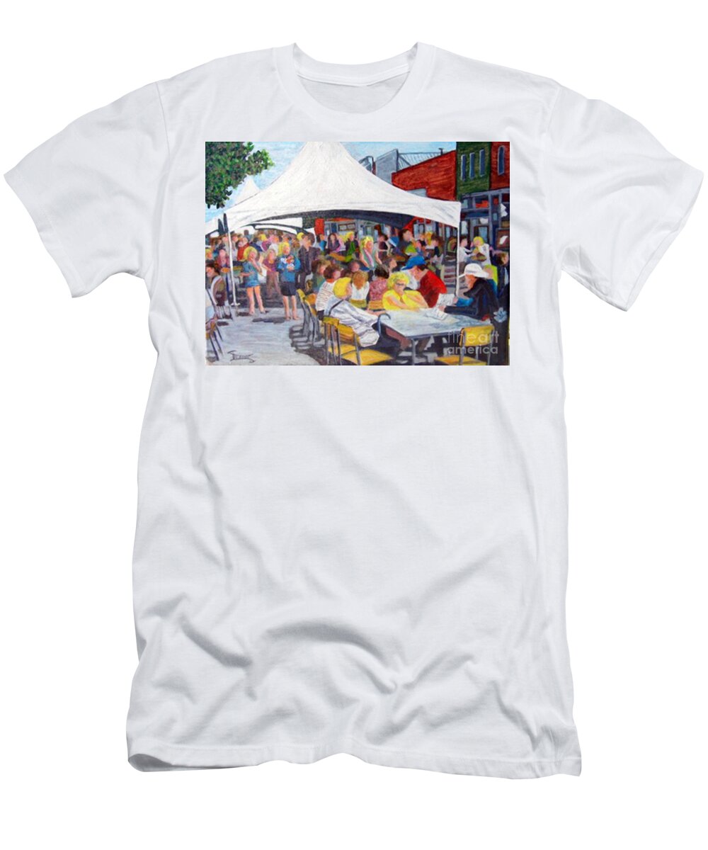 Maple Creek T-Shirt featuring the painting Taste of Maple Creek by Blaine Filthaut