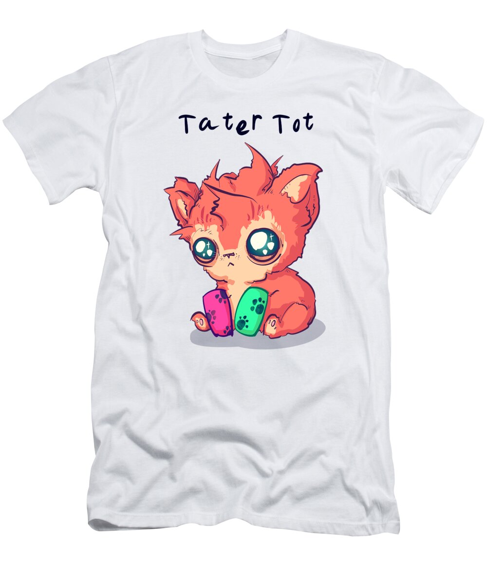 Tater T-Shirt featuring the drawing Tater Tot by Ludwig Van Bacon