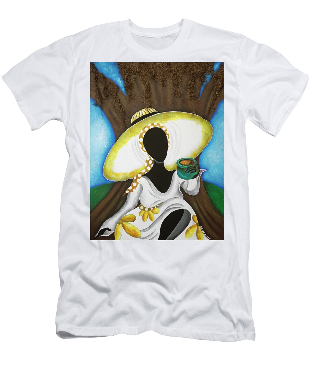 Oat Tree T-Shirt featuring the painting Tea Tree by Patricia Sabreee