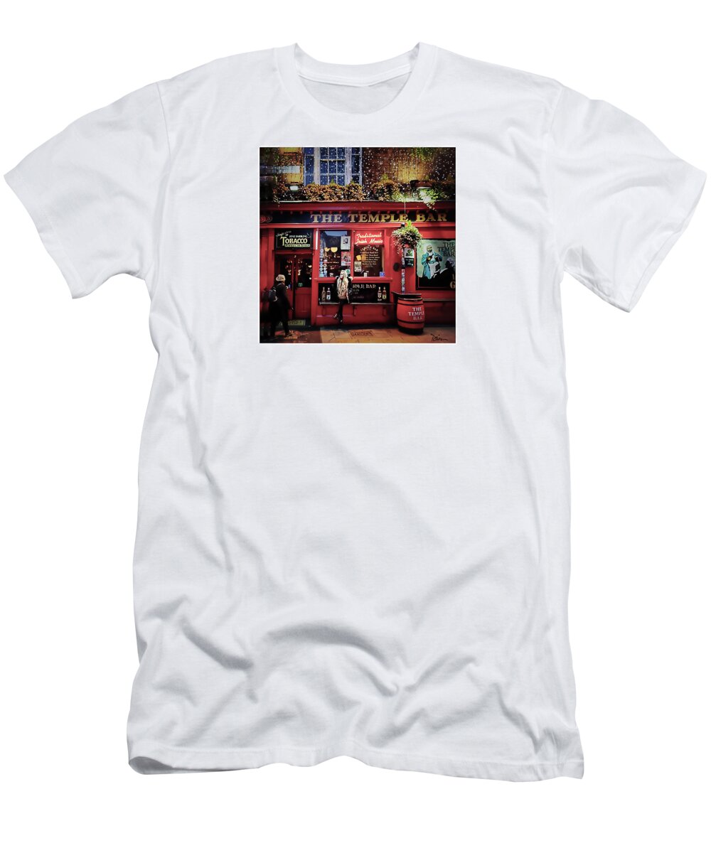 Dublin T-Shirt featuring the photograph Temple Bar District in Dublin by Peggy Dietz