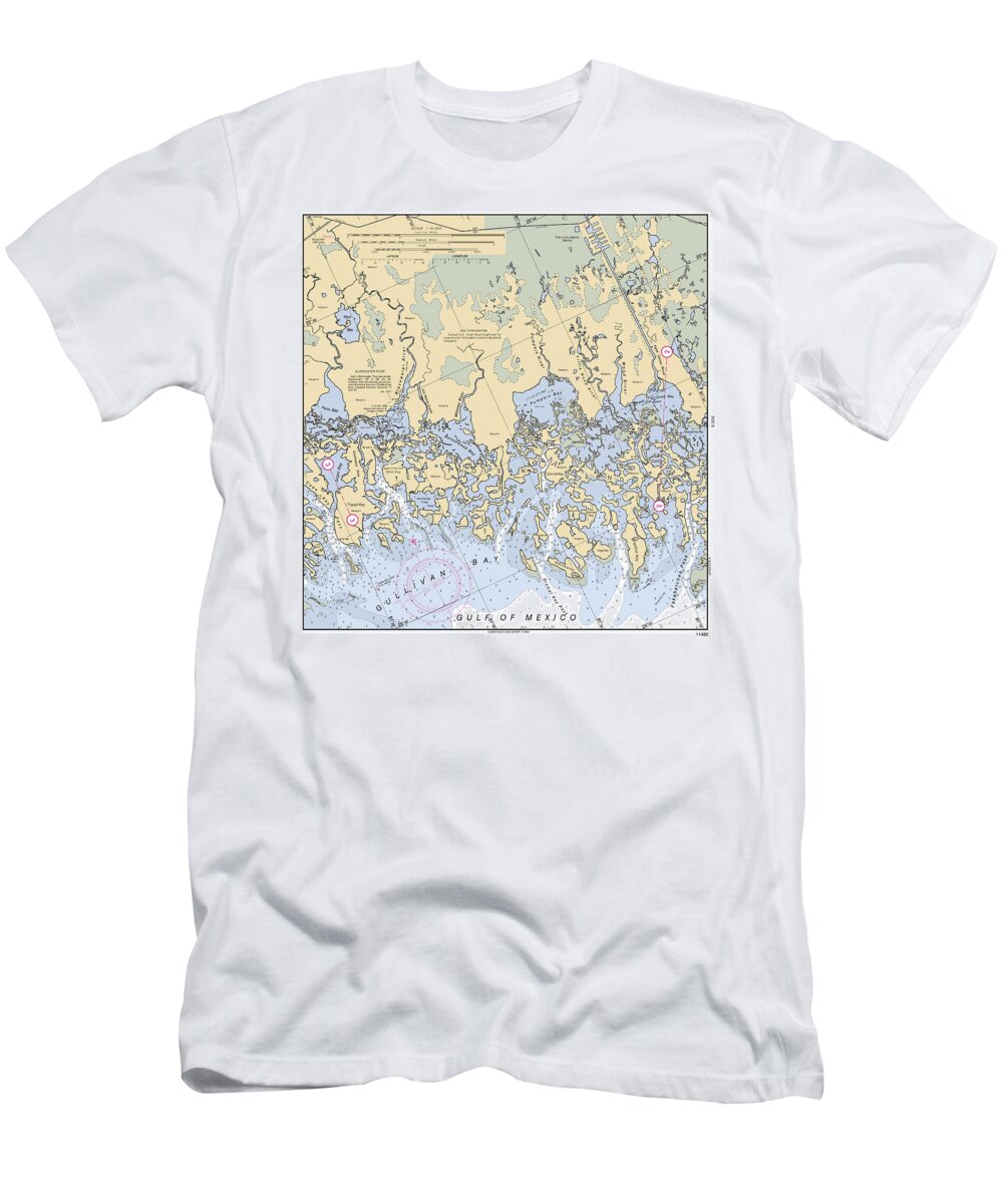 Ten Thousand Islands, NOAA Chart 11430_4 T-Shirt by Nautical Chartworks -  Pixels
