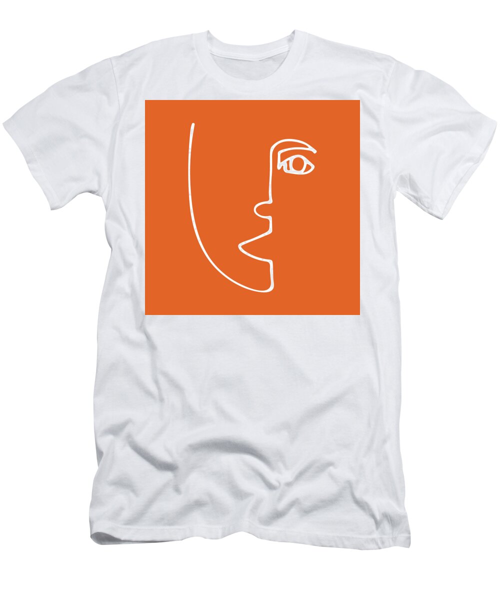 The abstract face one art drawing illustration T-Shirt by Julien - Fine Art America