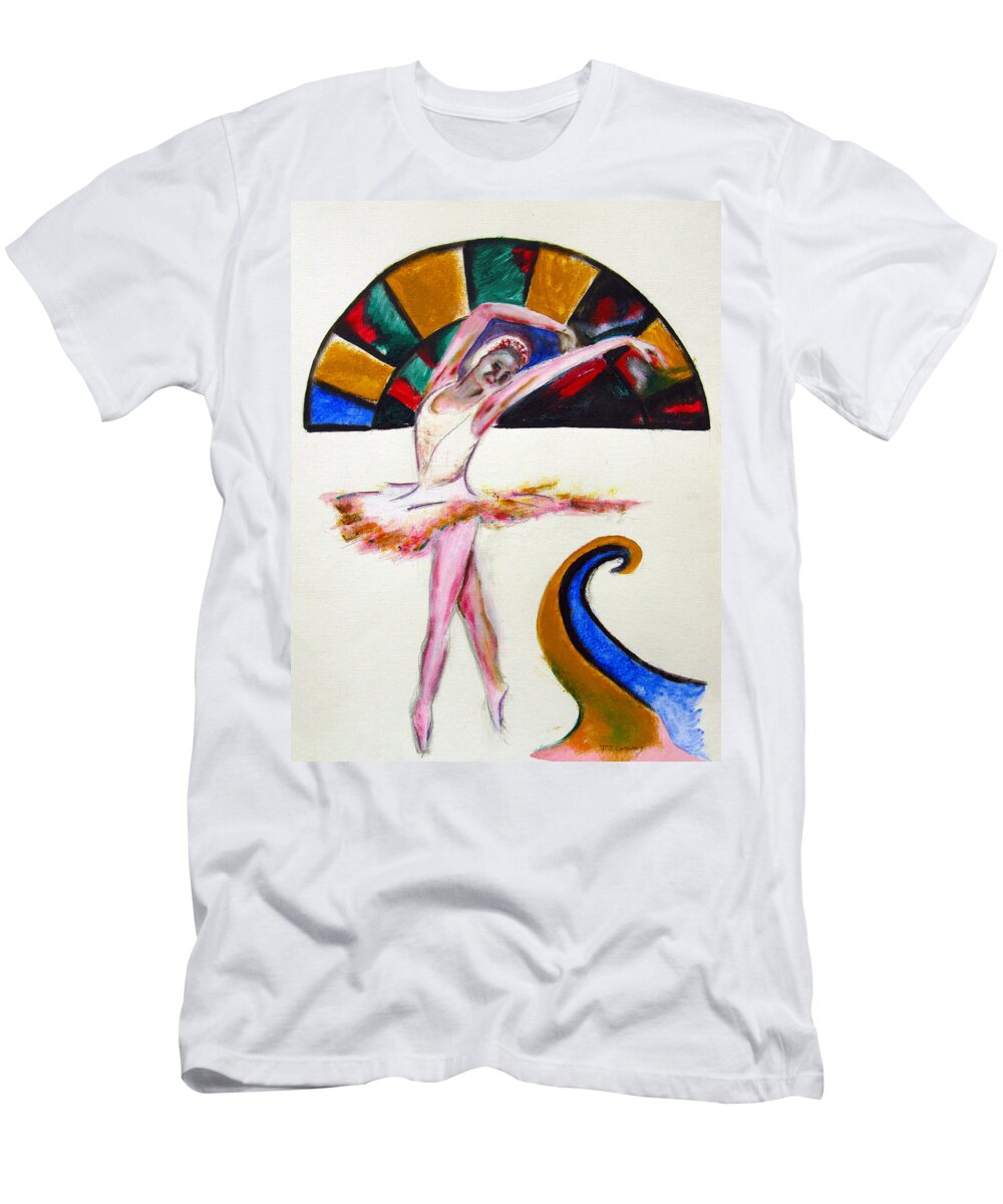 Female T-Shirt featuring the painting The Ballerina by Tom Conway