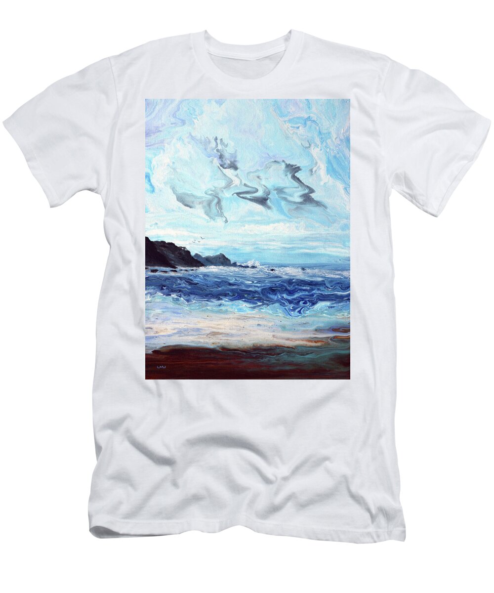 Oregon T-Shirt featuring the painting The Bluffs of Ona Beach by Laura Iverson