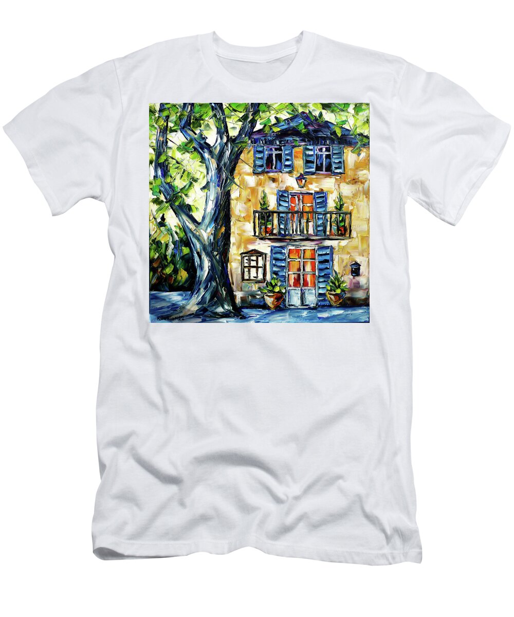 Provence Idyll T-Shirt featuring the painting The House In Provence by Mirek Kuzniar
