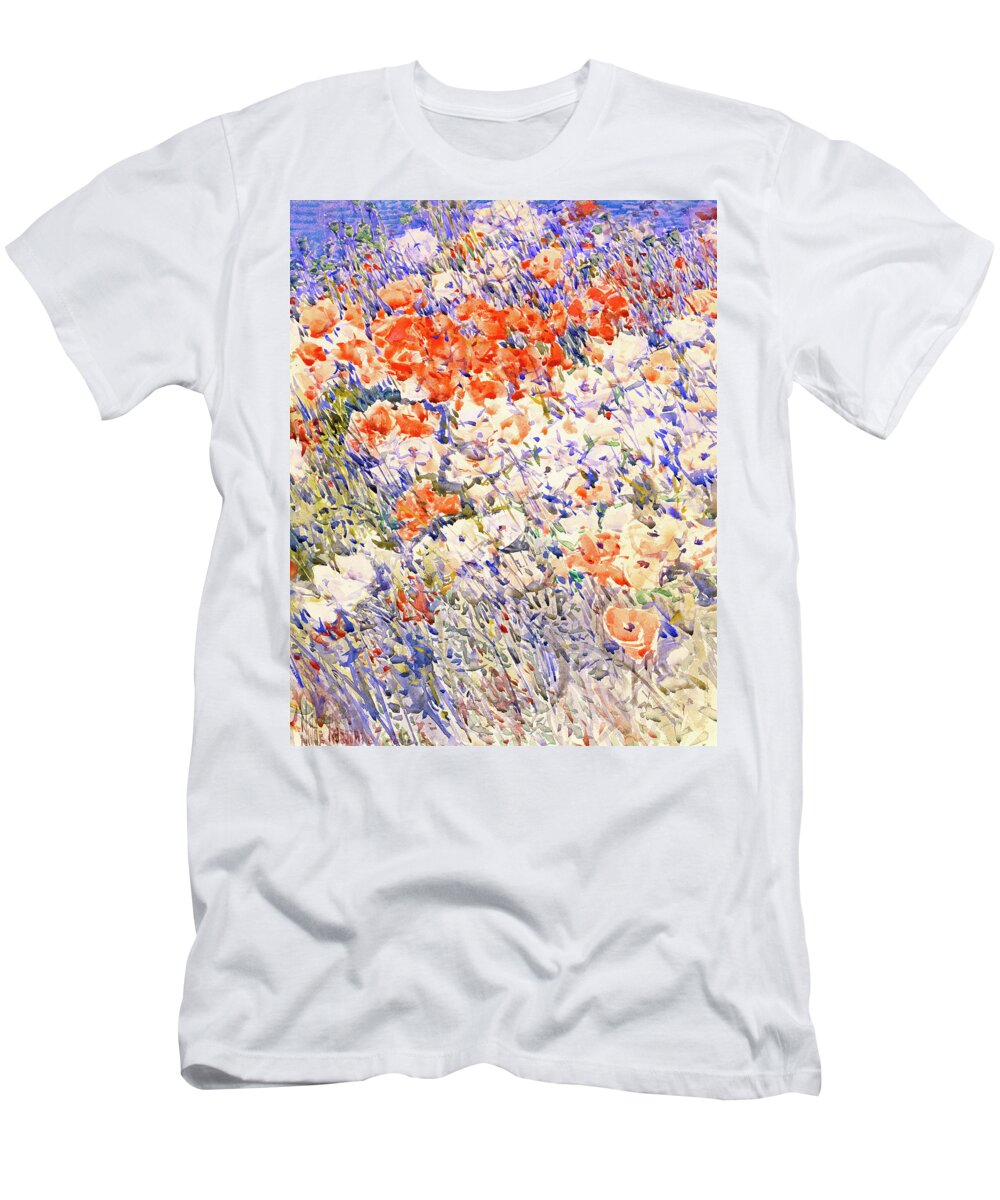 Childe Hassam T-Shirt featuring the painting The Island Garden by Childe Hassam