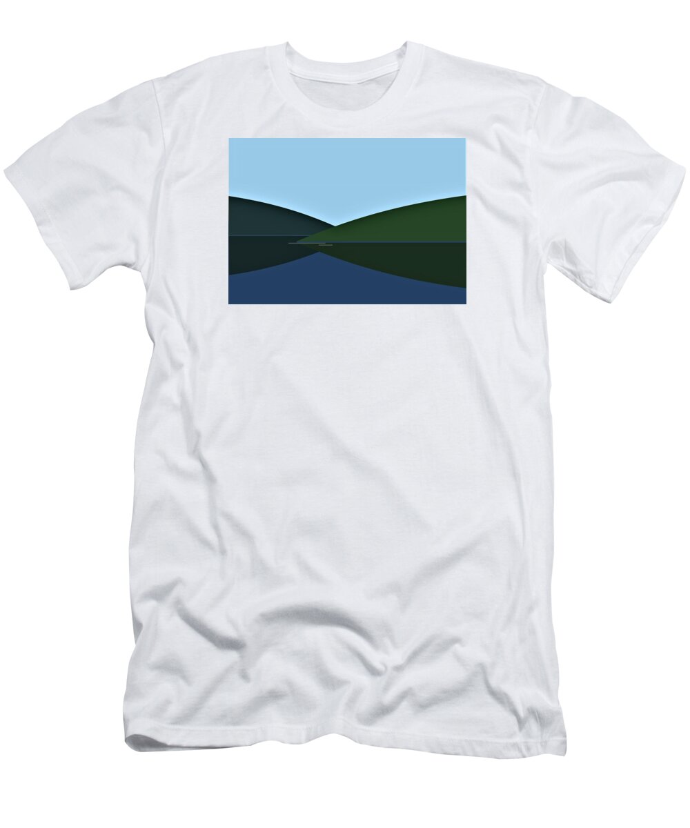 Lake T-Shirt featuring the digital art The Lake by Fatline Graphic Art