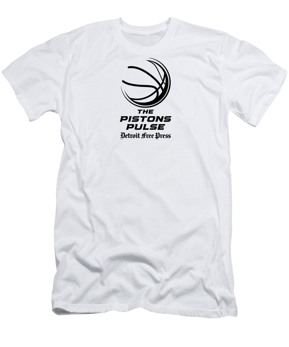 Pistons T-Shirt featuring the digital art The Pistons Pulse Black Logo by Gannett