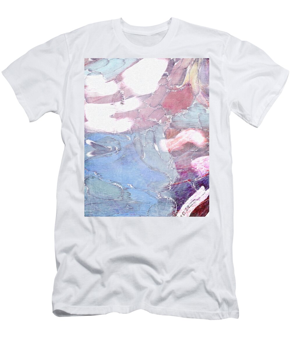 Abstract T-Shirt featuring the painting The Puzzle Sky Blue Expressive Abstract by Itsonlythemoon