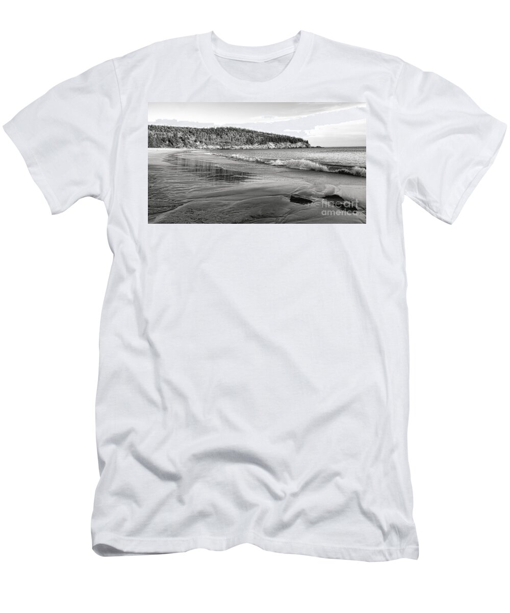 Acadia T-Shirt featuring the photograph The Sand Beach at Acadia National Park by Olivier Le Queinec