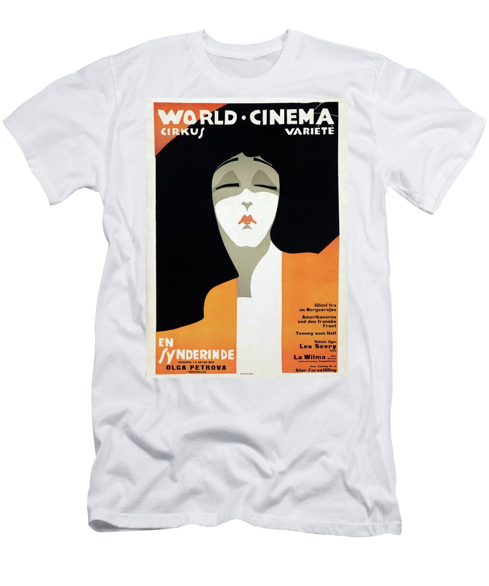 Scarlet T-Shirt featuring the mixed media ''The Scarlet Woman'', 1916 by Movie World Posters