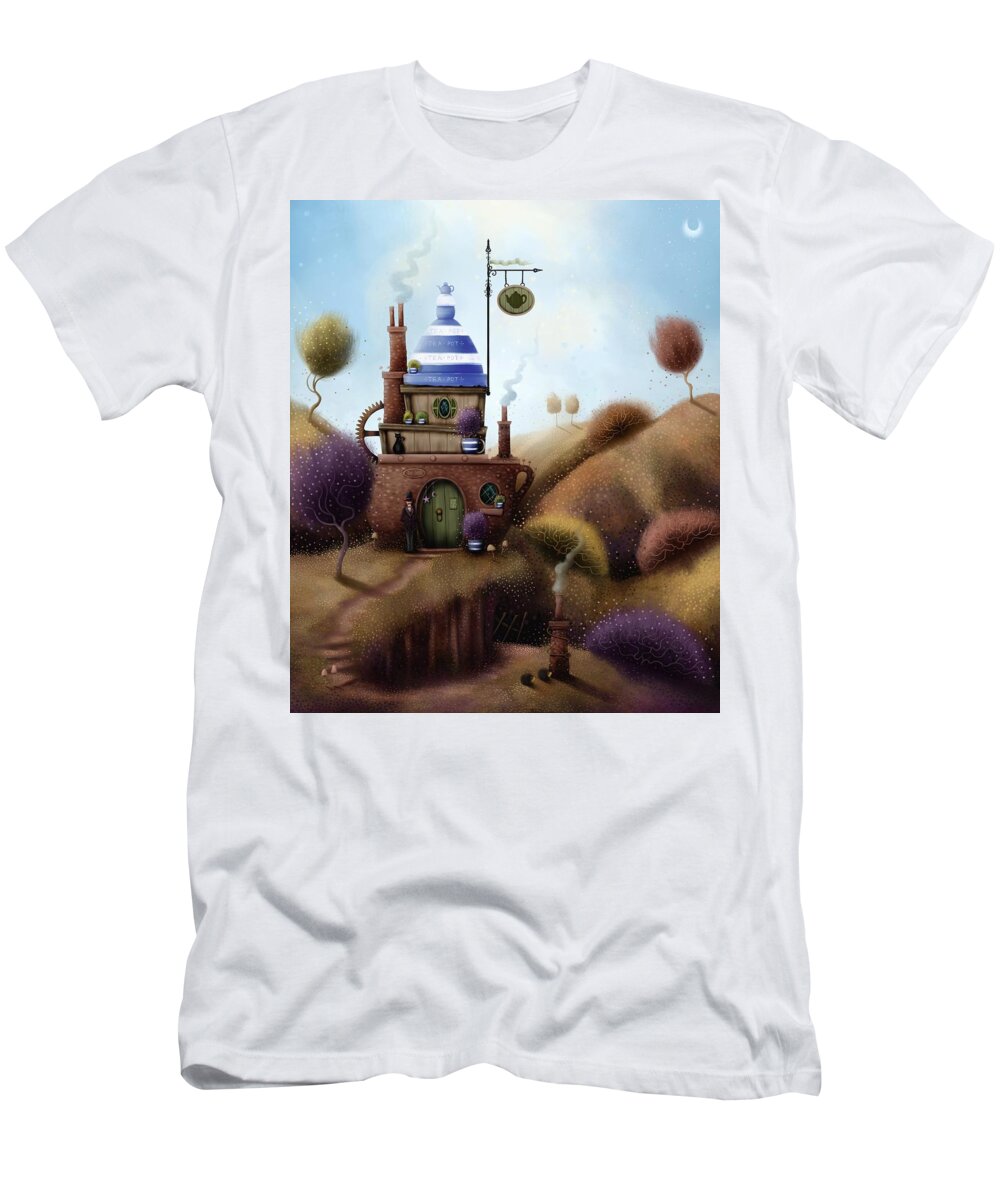 Naive Art T-Shirt featuring the painting The Teapot by Joe Gilronan