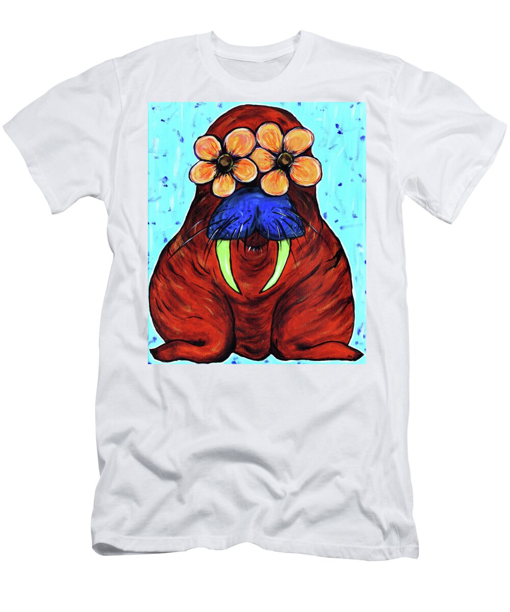Walrus T-Shirt featuring the painting The Walrus by Meghan Elizabeth