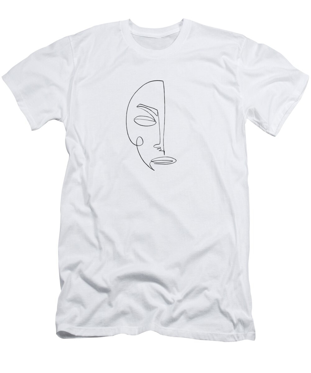Abstract T-Shirt featuring the digital art Theodosia 1 - Contemporary Modern - Abstract Minimal Face Painting by Studio Grafiikka