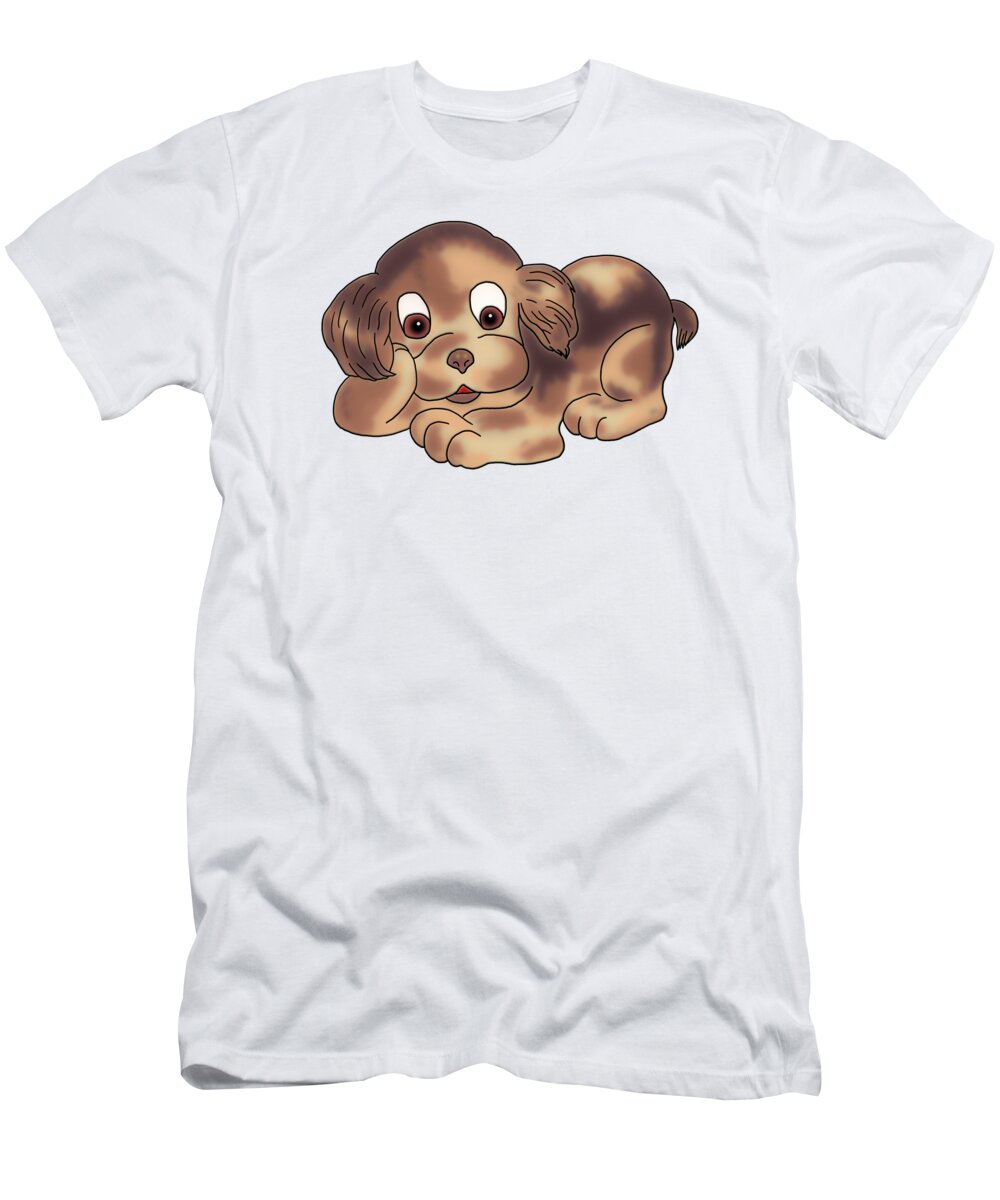 Dog T-Shirt featuring the digital art Thinking Thinking by John Haldane