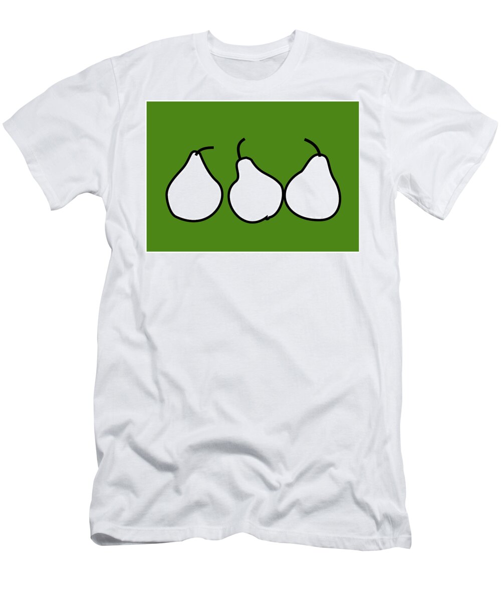 Still Life T-Shirt featuring the digital art Three pears by Fatline Graphic Art