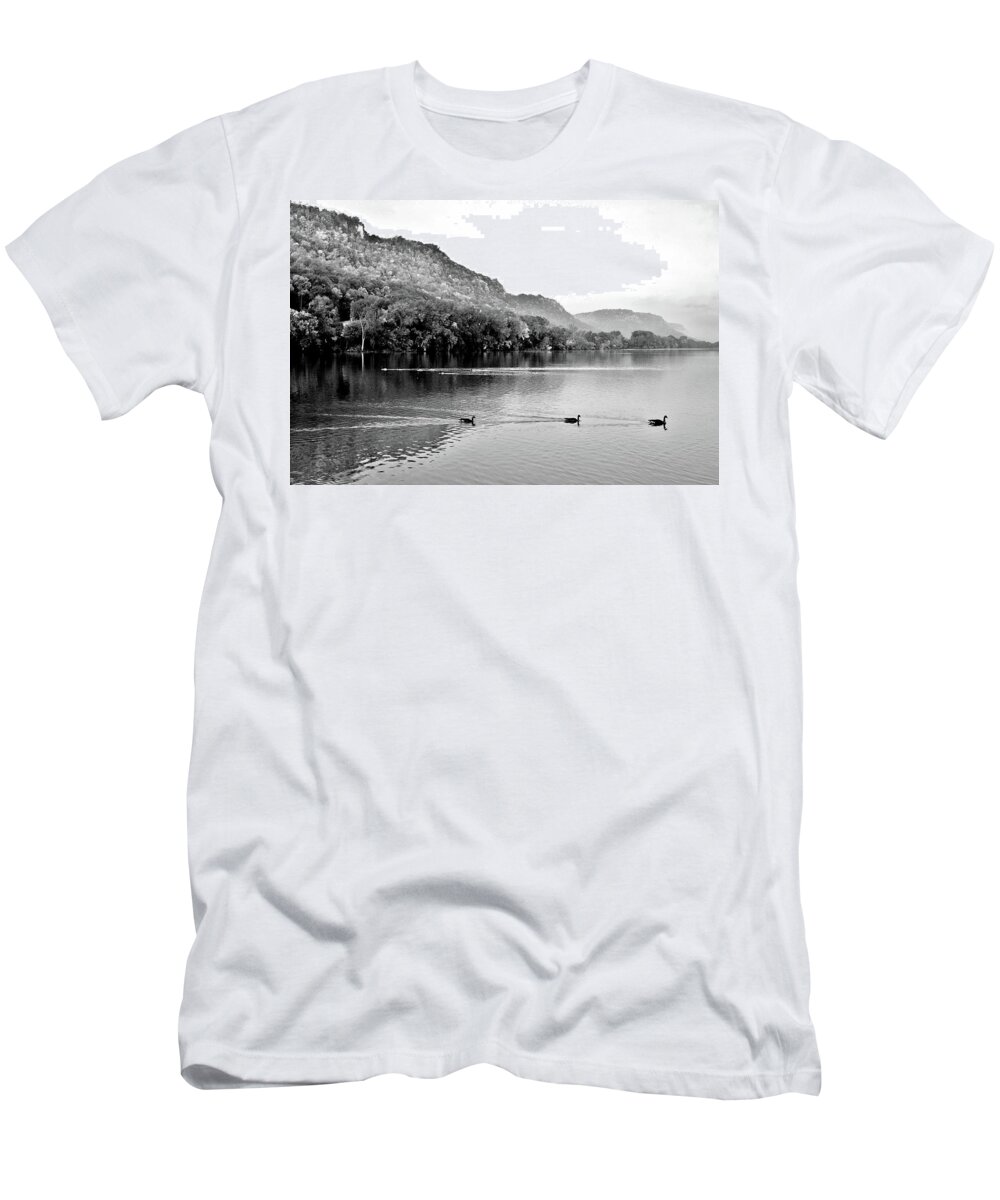 Winona Bluffs T-Shirt featuring the photograph Three's a Crowd by Susie Loechler