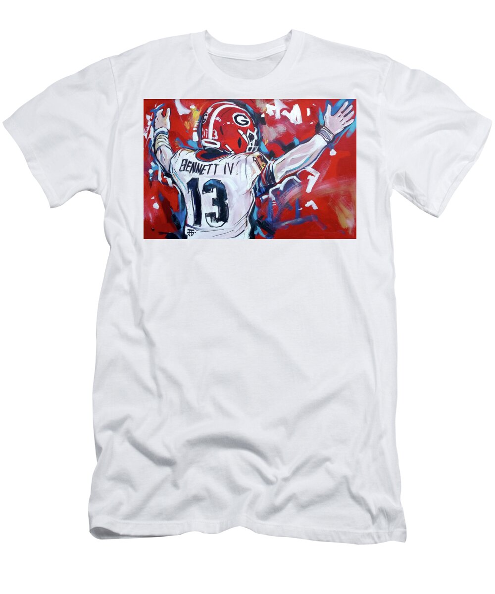 Touch Down T-Shirt featuring the painting Touch Down by John Gholson