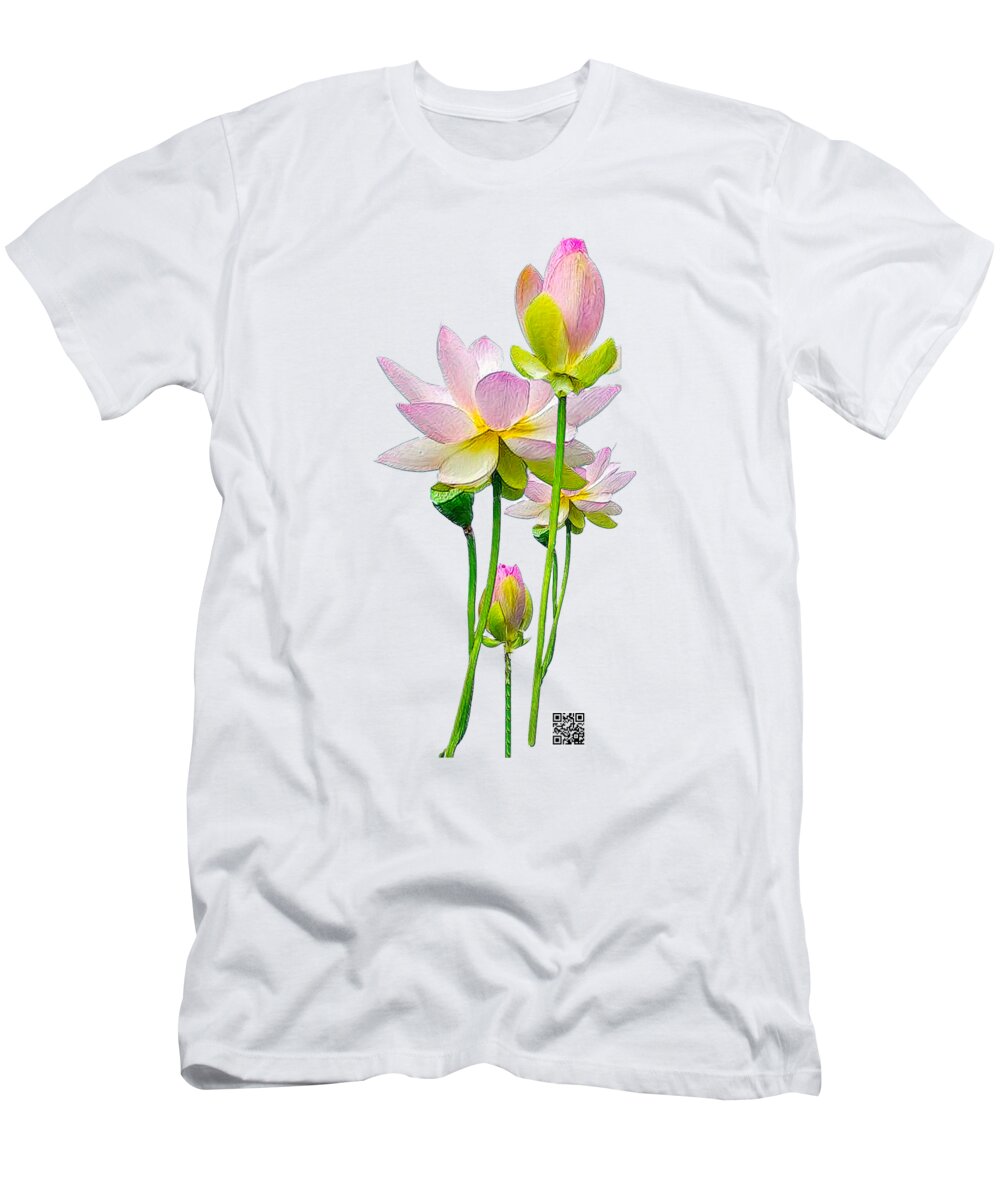 Flowers T-Shirt featuring the mixed media Tulipan by Rafael Salazar