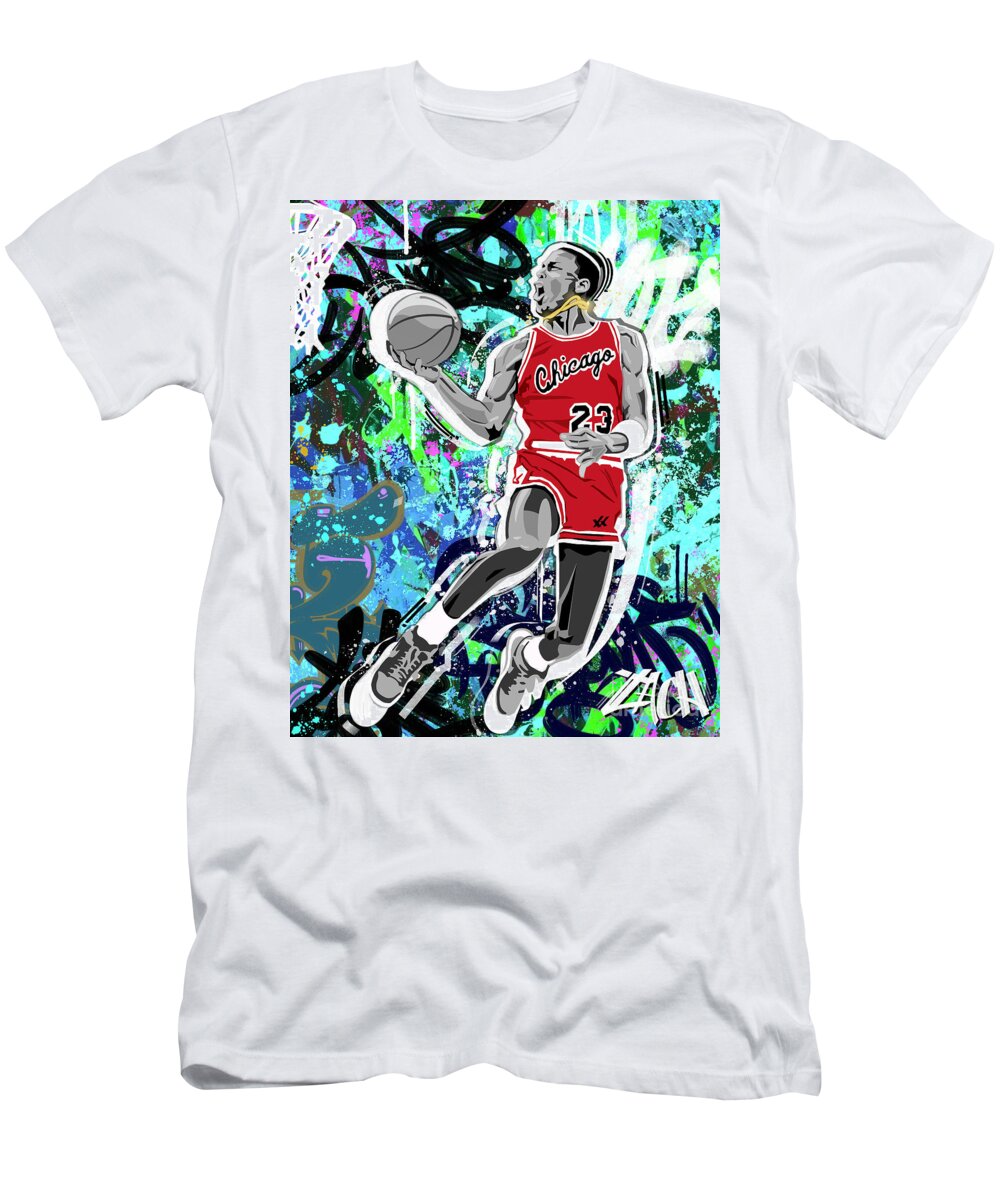Michael Jordan T-Shirt featuring the digital art Twenty Three by Zach Gracia