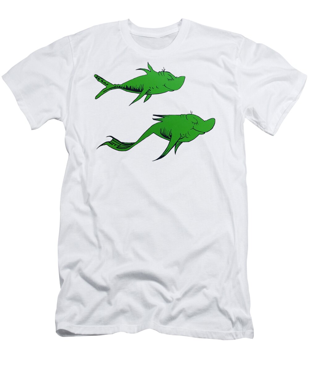 Fish T-Shirt featuring the painting Two Fish by Kara D'Vou
