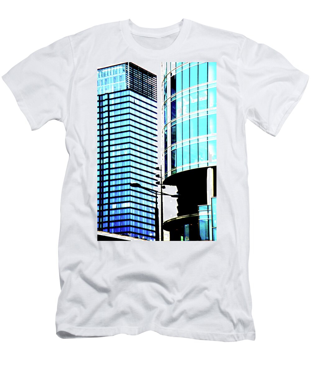 Warsaw T-Shirt featuring the photograph Two Skyscrapers In Warsaw, Poland 3 by John Siest