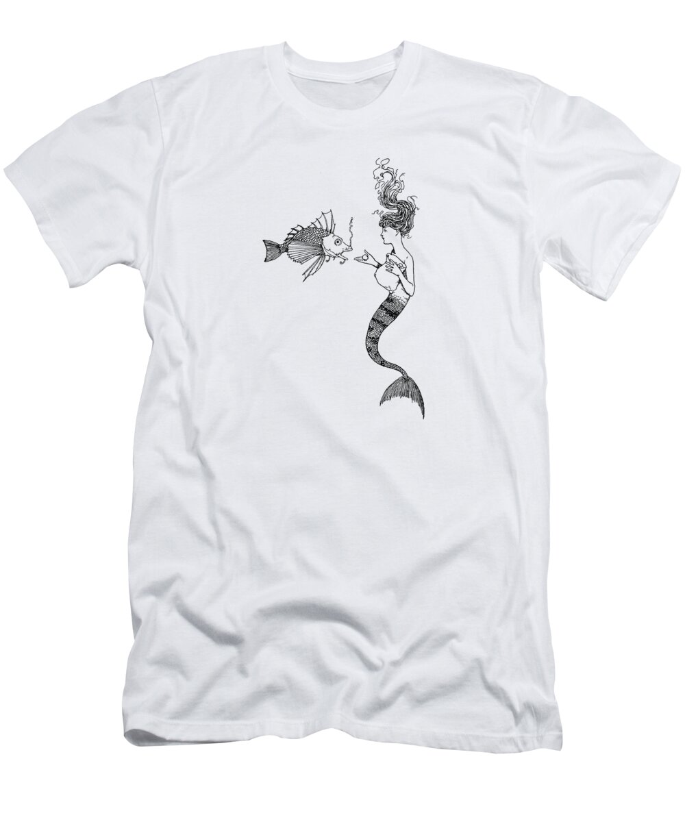 Mermaid T-Shirt featuring the digital art Underwater friends by Madame Memento
