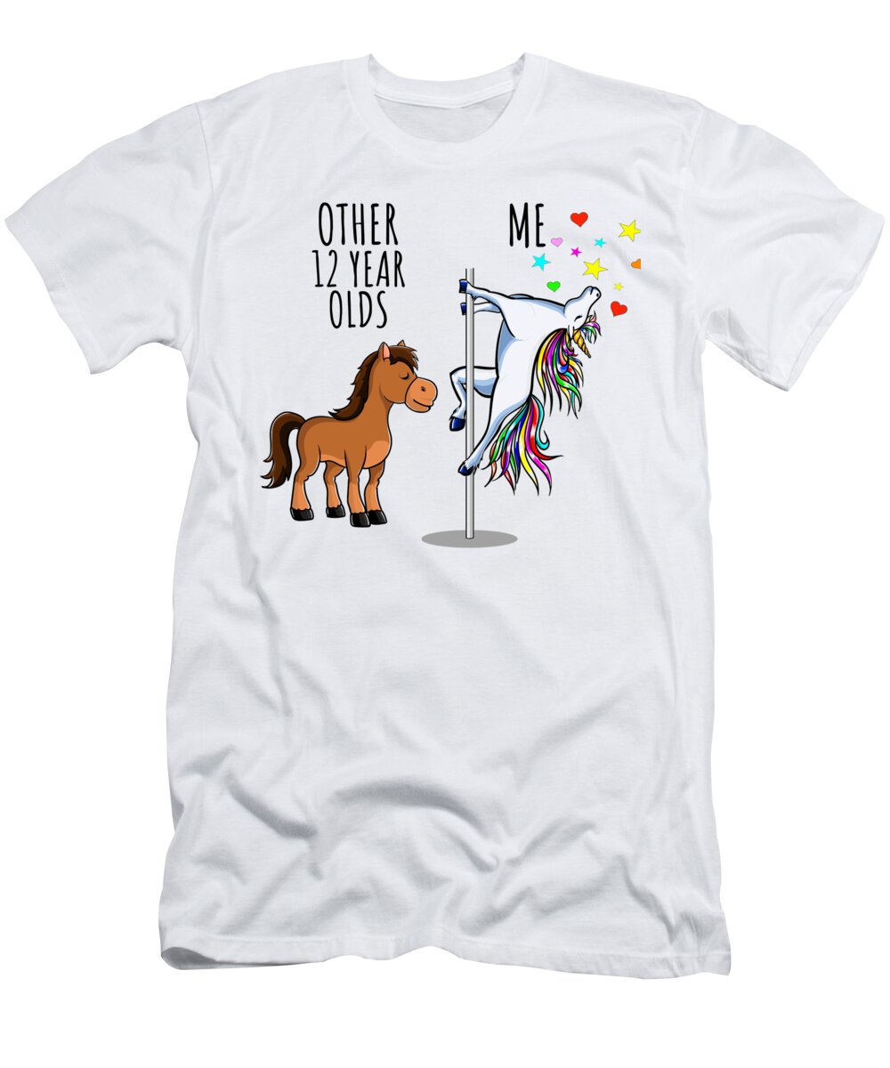 Unicorn 12 Year Olds Other Me Funny 12nd Birthday Gift for Women Her Sister  Mom Coworker Girl Friend T-Shirt by Jeff Creation - Pixels