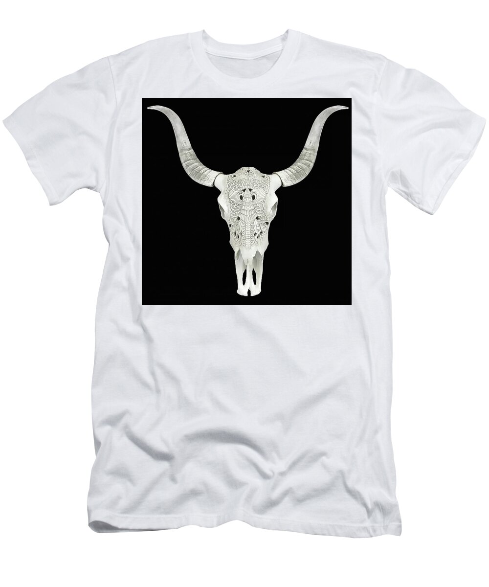 Steer T-Shirt featuring the photograph Up-Cycled Steer by Andrea Kollo