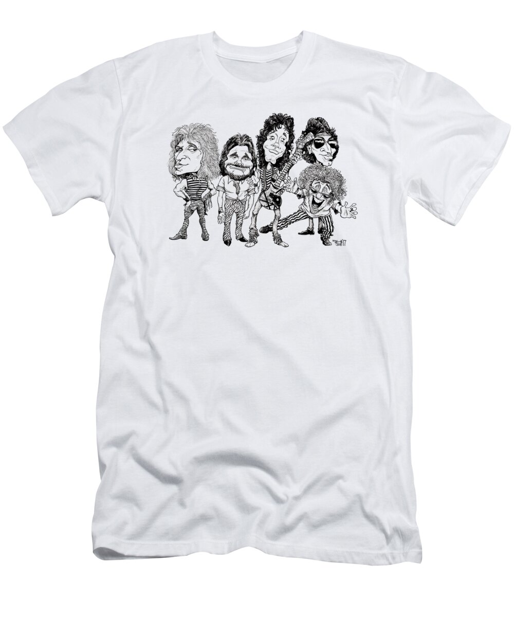 Caricature T-Shirt featuring the drawing Van Halen by Mike Scott