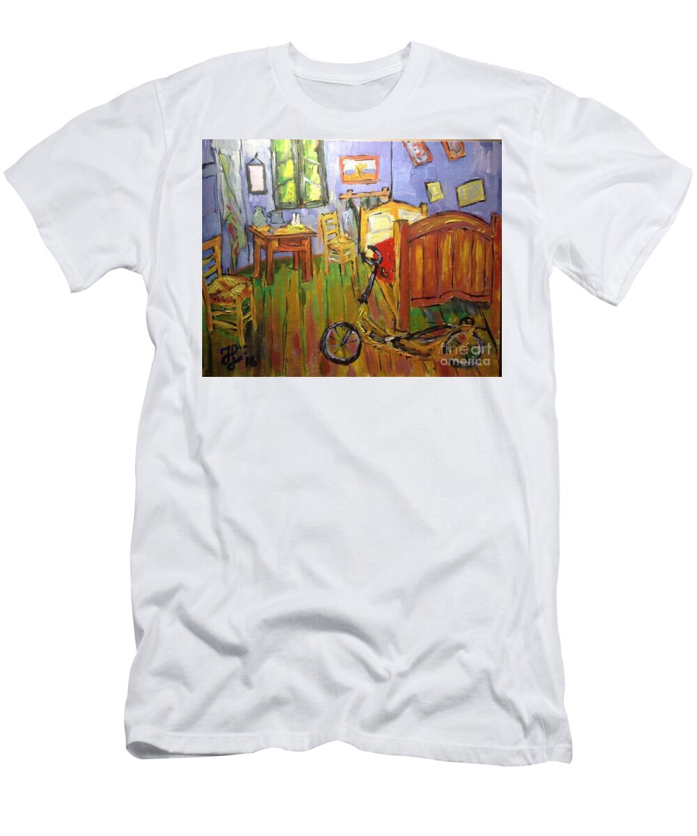 #elliptigoart T-Shirt featuring the painting vanGOs Bedroom by Francois Lamothe