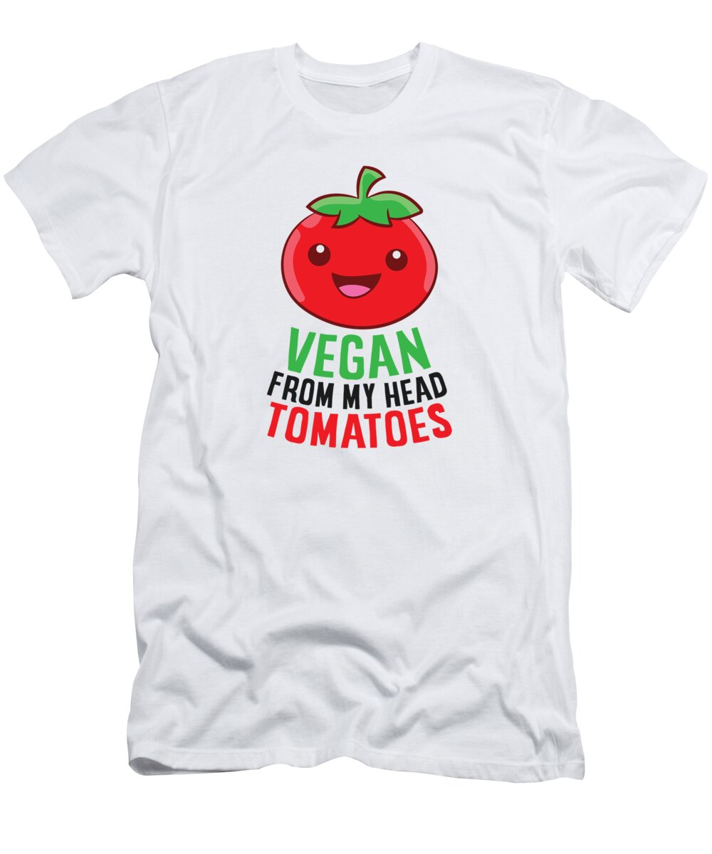 Tomato T-Shirt featuring the tapestry - textile Vegan Gift Vegan From My Head Tomatoes Vegetarian by EQ Designs