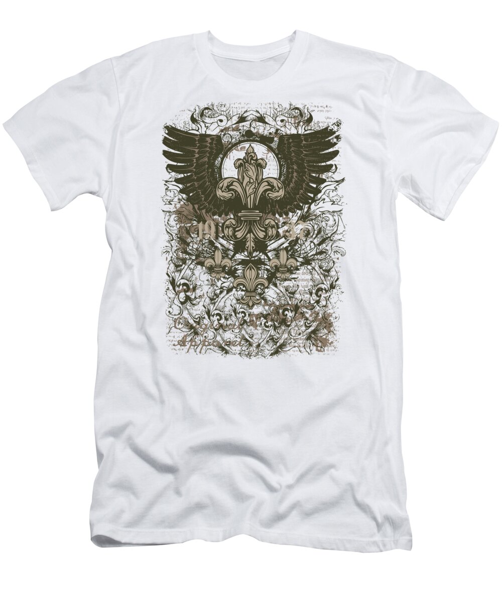 Wings T-Shirt featuring the digital art Vintage Royal Crest by Jacob Zelazny