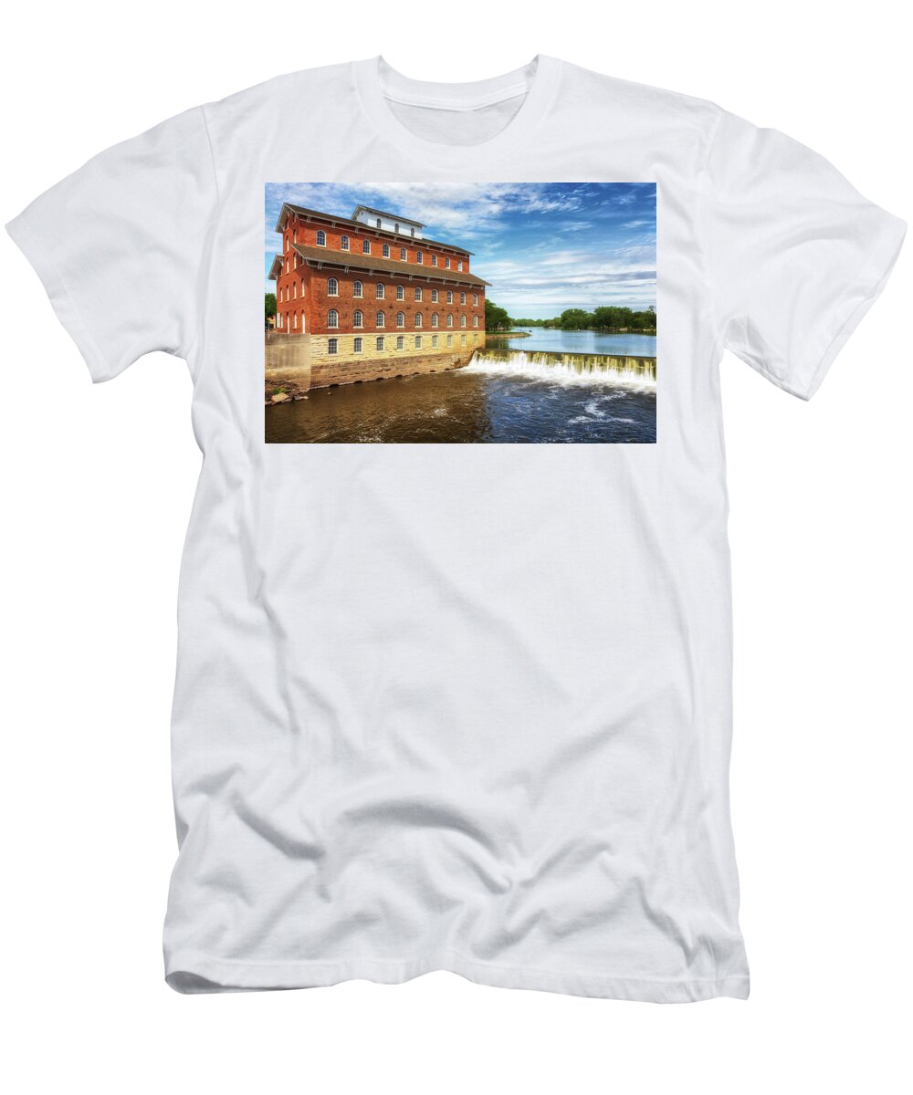 Independence Iowa T-Shirt featuring the photograph Wapsipinicon Mill - Independence Iowa by Susan Rissi Tregoning
