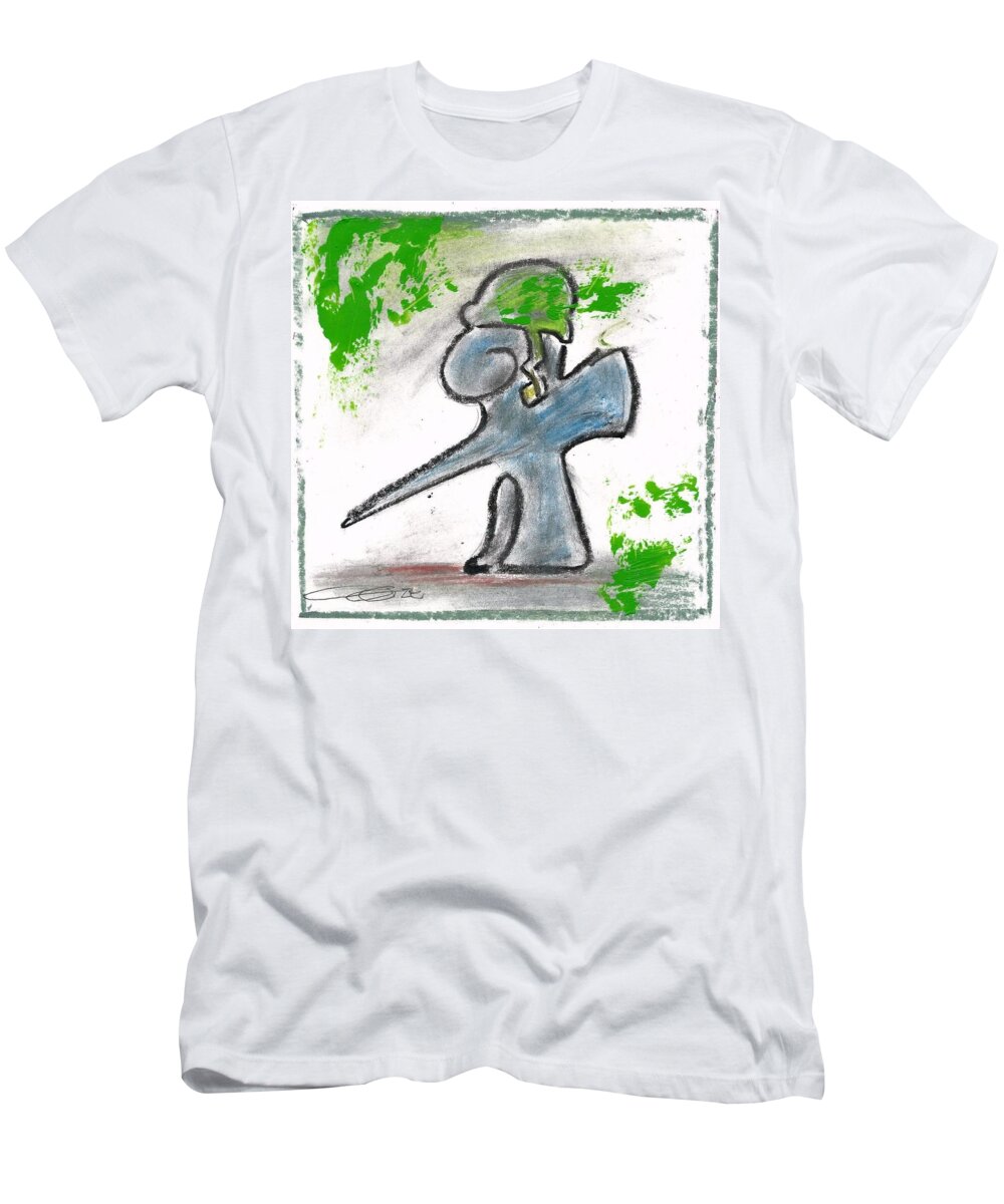 Skredch T-Shirt featuring the mixed media War of the words by Eduard Meinema