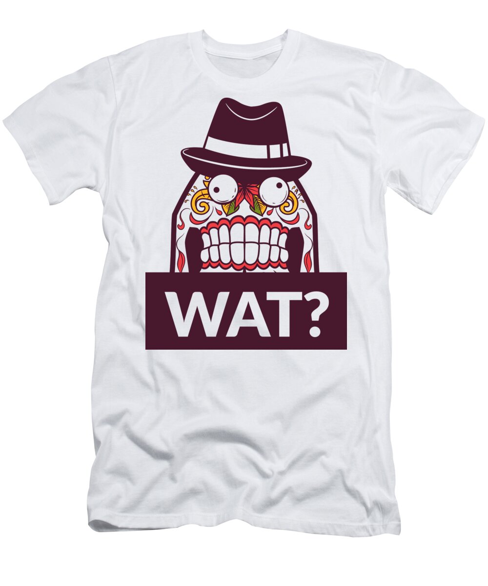 Halloween T-Shirt featuring the digital art Wat Sugar Skull by Jacob Zelazny