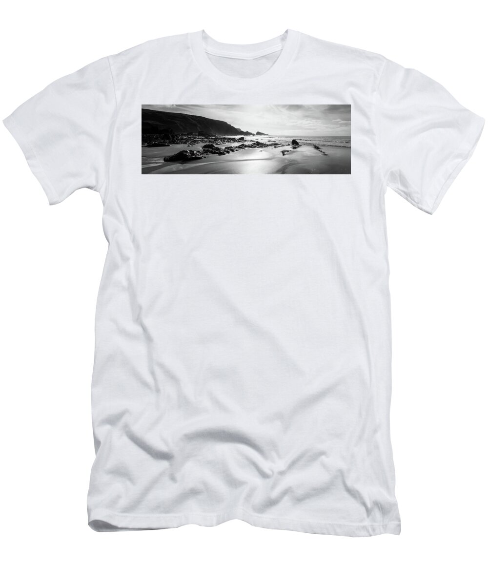 Coast T-Shirt featuring the photograph Welcombe Mouth beach North Devon South West Coast Path by Sonny Ryse