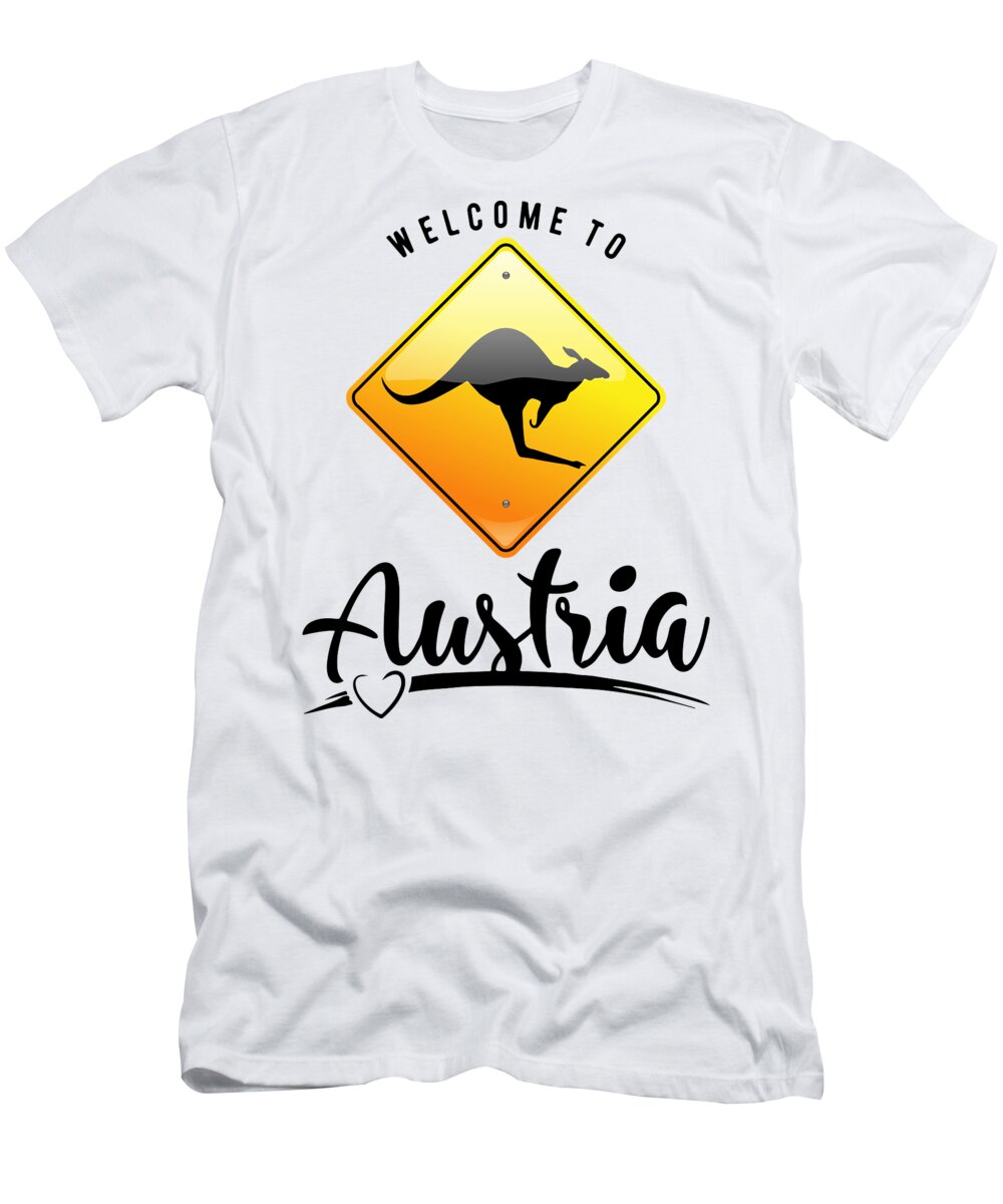 Welcome To Austria by - Warning Tees Road Shirts T-Shirt Pixels Khalfouf Kangaroos Kangaroo Ahead Australian Shirt T 1 Mounir Sign Sign