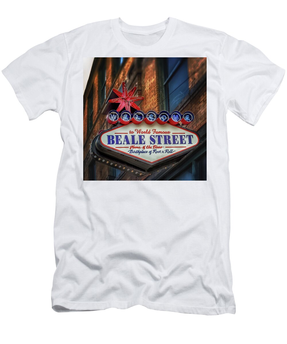Memphis Tennessee T-Shirt featuring the photograph Welcome to Beale Street by Susan Rissi Tregoning