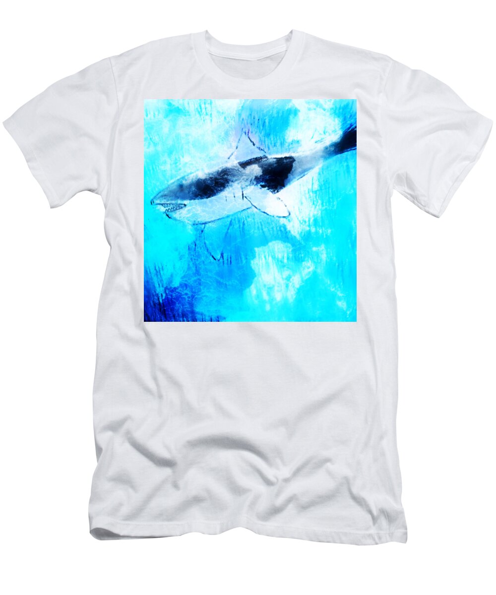 Whale T-Shirt featuring the drawing Whale Art by Anna Adams