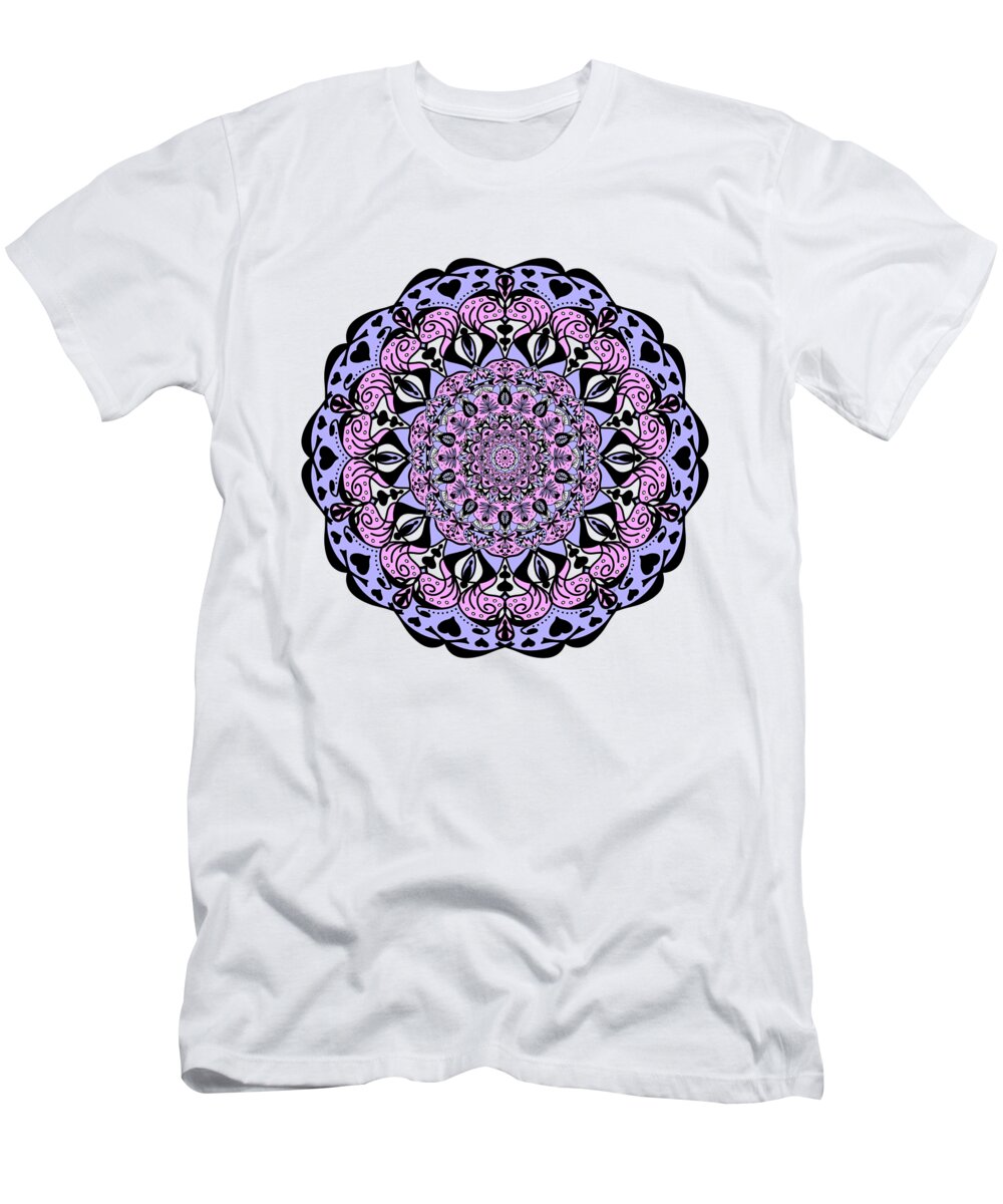 Love T-Shirt featuring the digital art Where Love Grows Mandala by Angie Tirado