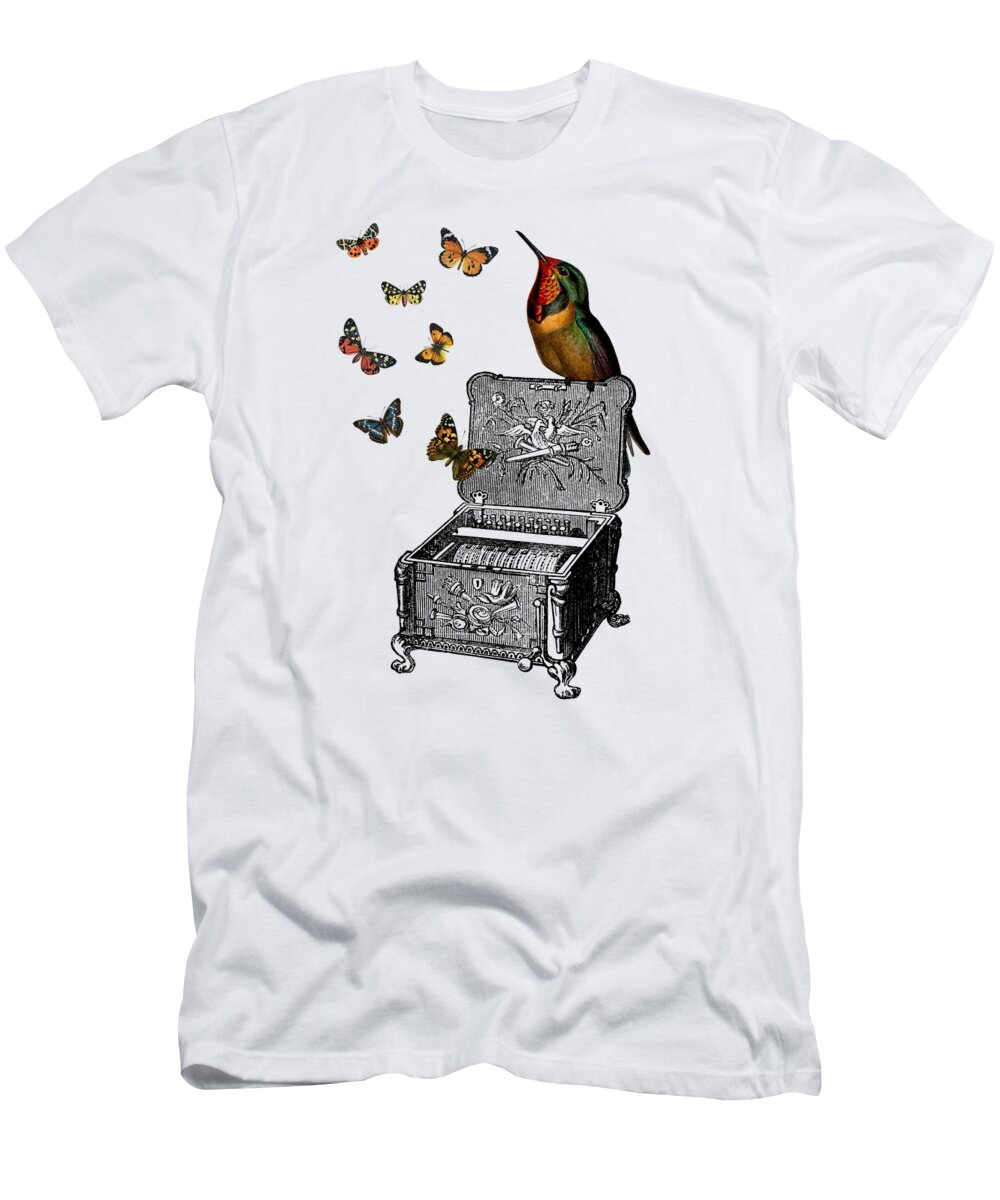 Bird T-Shirt featuring the digital art Whimsy Melody by Madame Memento