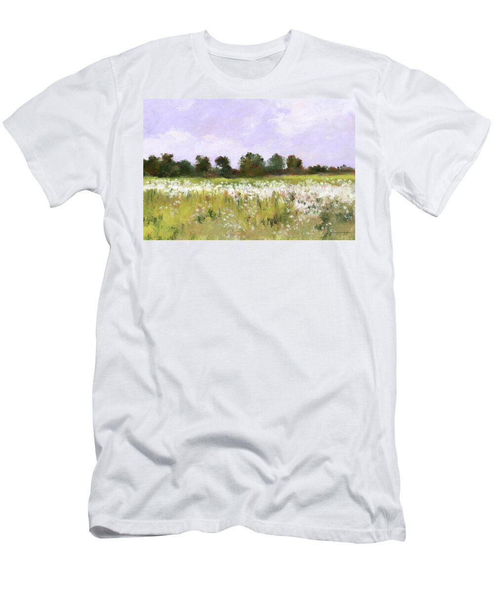 Fields T-Shirt featuring the painting White Wildflowers by J Reifsnyder
